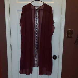 Boutique lace sheer cardigan kimono kimini maxi 3x